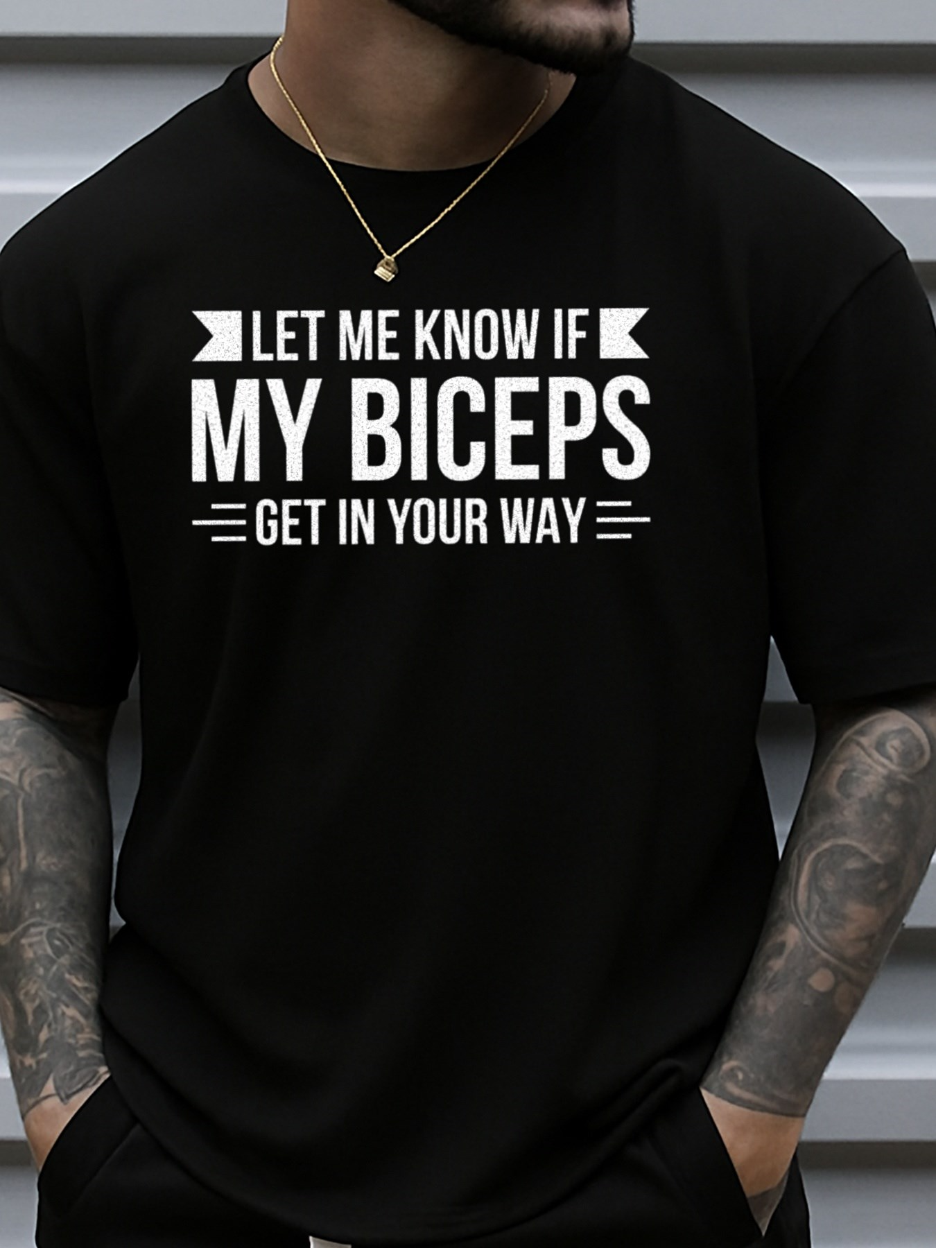 Men's Graphic T-Shirt Bold Humor Statement White Letters On Black Cotton Shirt
