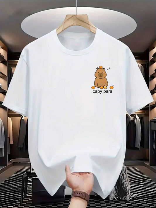 Men's Graphic T-Shirt Cute Chubby Capybara With Simple Graphic Animal Capybara