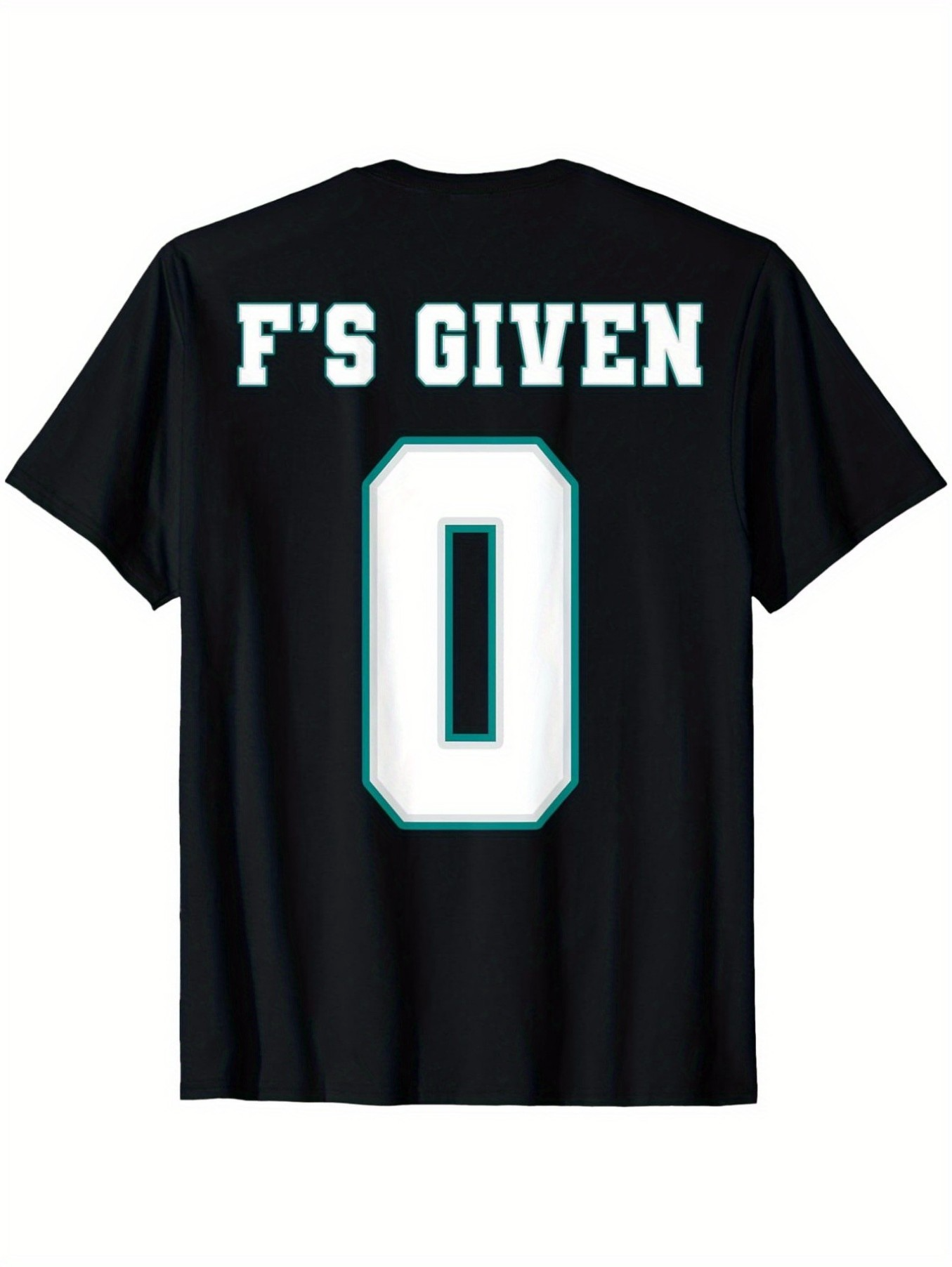 Men's Graphic T-Shirt Fs Given Zero Varsity Bold Typeface Black Shirt