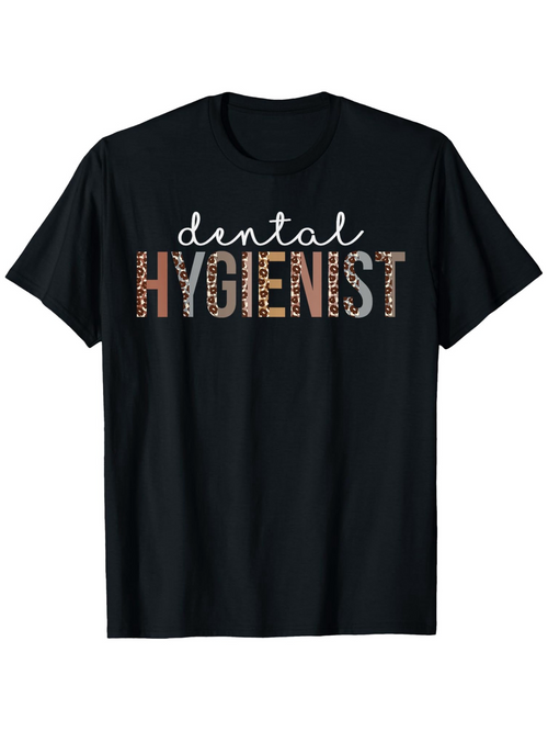 Men's Graphic T-Shirt Dental Hygienist Fun Artistic Letter Pattern Hygienist