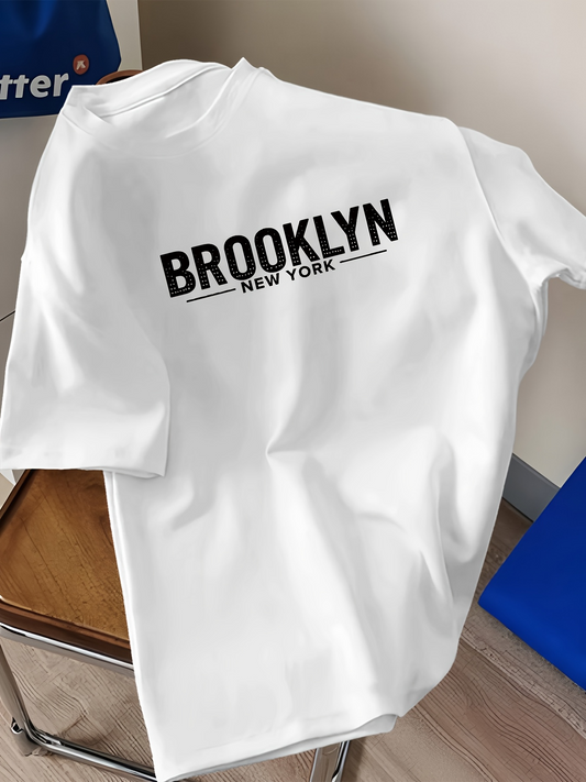 Men's Graphic T-Shirt Brooklyn New York Minimalist Urban Lettering Cityscape Shirt