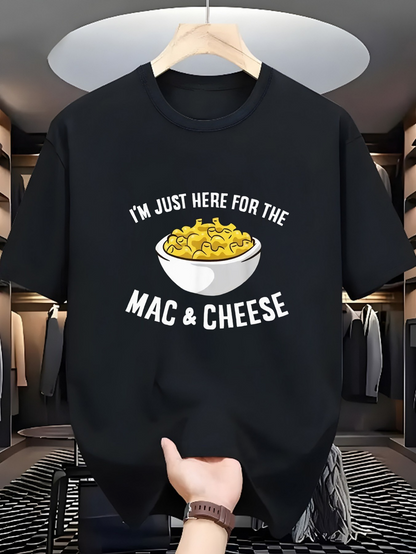 Men's Graphic T-Shirt Im Just Here For The Creamy Cheese Bowl Under Bright Lights Macaroni