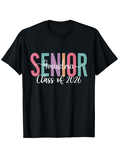 Men's Graphic T-Shirt Senior Grandma Class Of Twenty Twenty Six Colorful Letters On Shirt