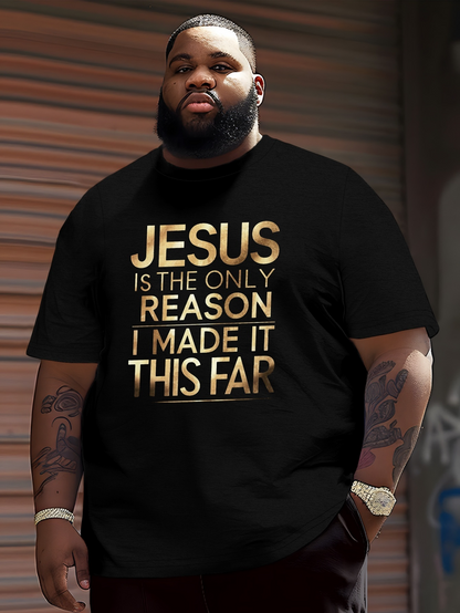 Men's Graphic T-Shirt Gold Lettered Inspirational Faith Quote On Black Short Sleeve T Shirt