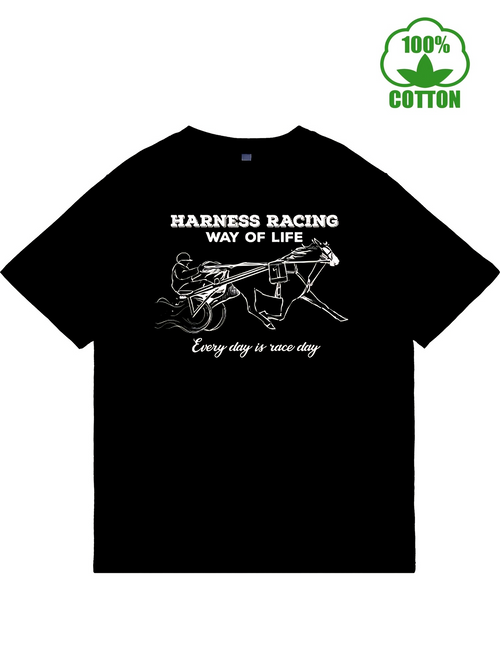 Men's Graphic T-Shirt Harness Racing Every Step Is New Story Under Running Horse