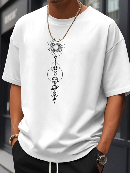 Men's Graphic T-Shirt Mystic Sun And Moon Phases With Celestial Symbols T Shirt