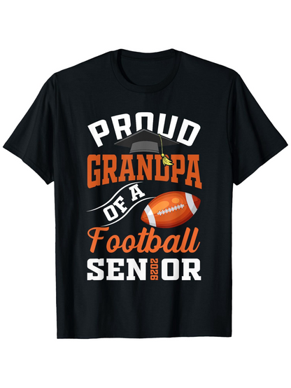 Men's Graphic T-Shirt Proud Grandpa Of A Football Senior With Orange Helmet And Classic Football
