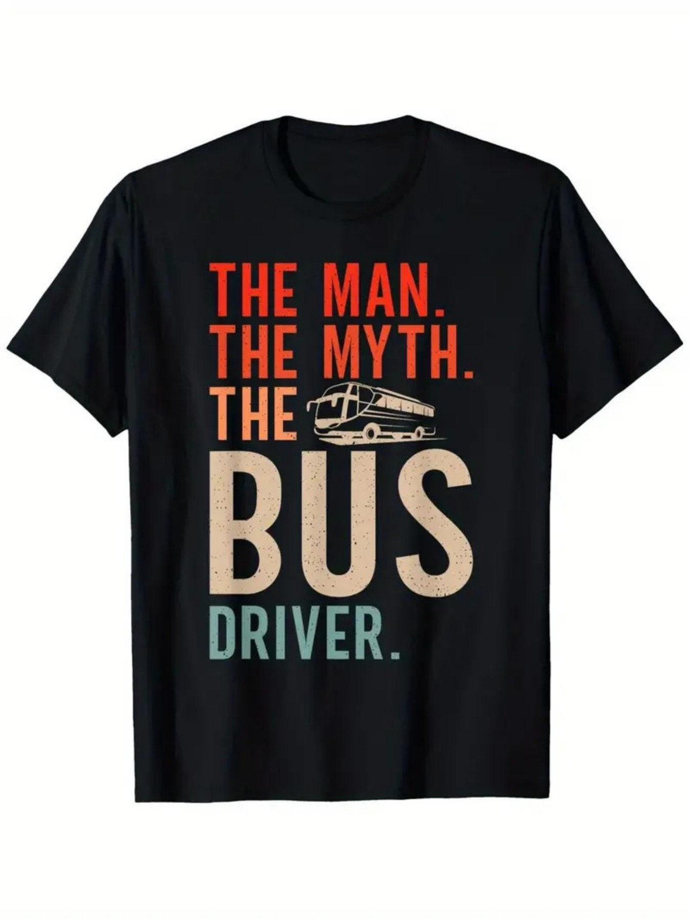 Men's Graphic T-Shirt The Man The Myth The Bus Driver Retro Style Art With Classic Vehicle