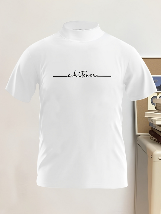Men's Graphic T-Shirt Minimal Line Text With Handwritten Script Word T Shirt