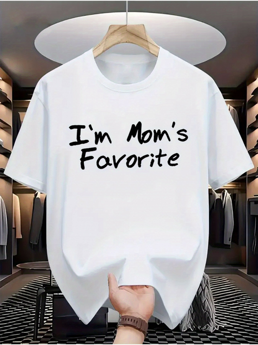 Men's Graphic T-Shirt Im Moms Favorite Playful Handwritten Style White Shirt