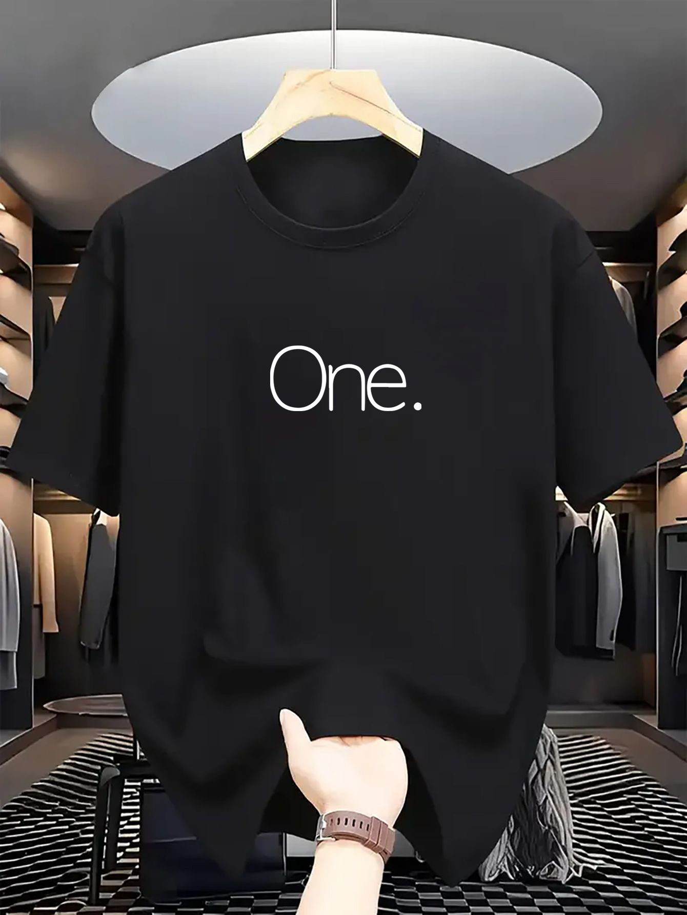 Men's Graphic T-Shirt Minimal Typography With Soft Cotton Statement One