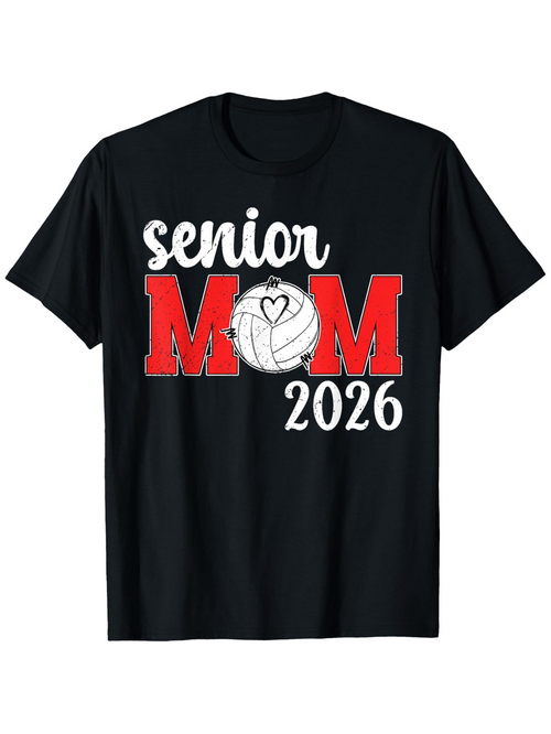 Men's Graphic T-Shirt Senior Mom 2026 With Volleyball Heart Graphic Shirt