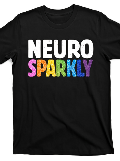 Men's Graphic T-Shirt Neuro Sparkly Bold Rainbow Glitter Text Design T Shirt