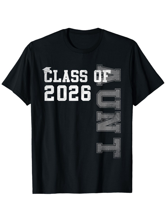 Men's Graphic T-Shirt Class Of 2026 Stacked Bold Letters With Graduation Themed Aunt