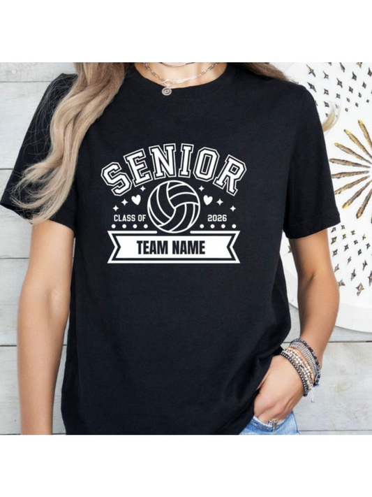 Men's Graphic T-Shirt Senior Stars With Volleyball And Team Name Banner