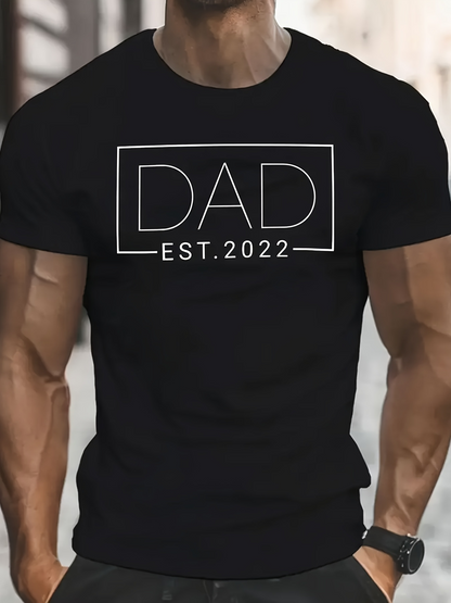Men's Graphic T-Shirt Simple Boxed Typography With Modern Minimalist White Letters Dad