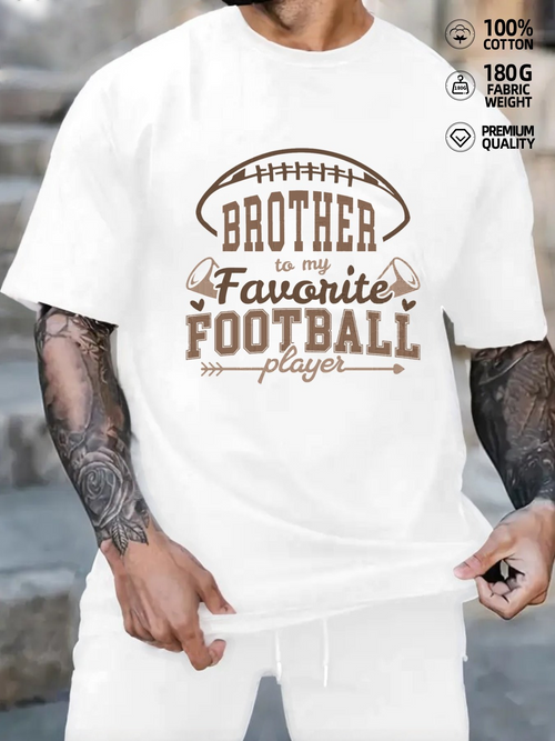 Men's Graphic T-Shirt Brother To My Favorite Touchdown Game Football Player