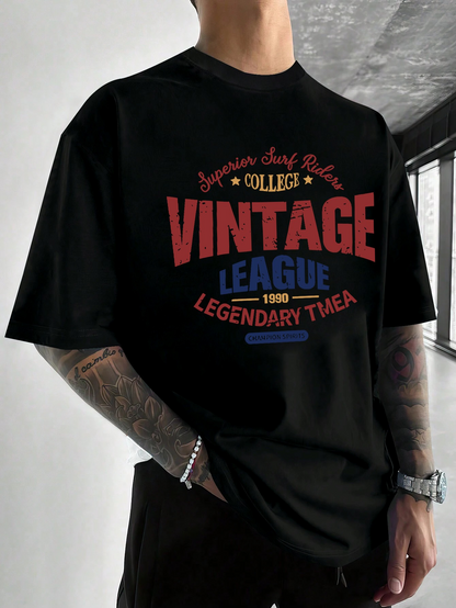 Men's Graphic T-Shirt Vintage College Bold Letters League Legendary Times T Shirt