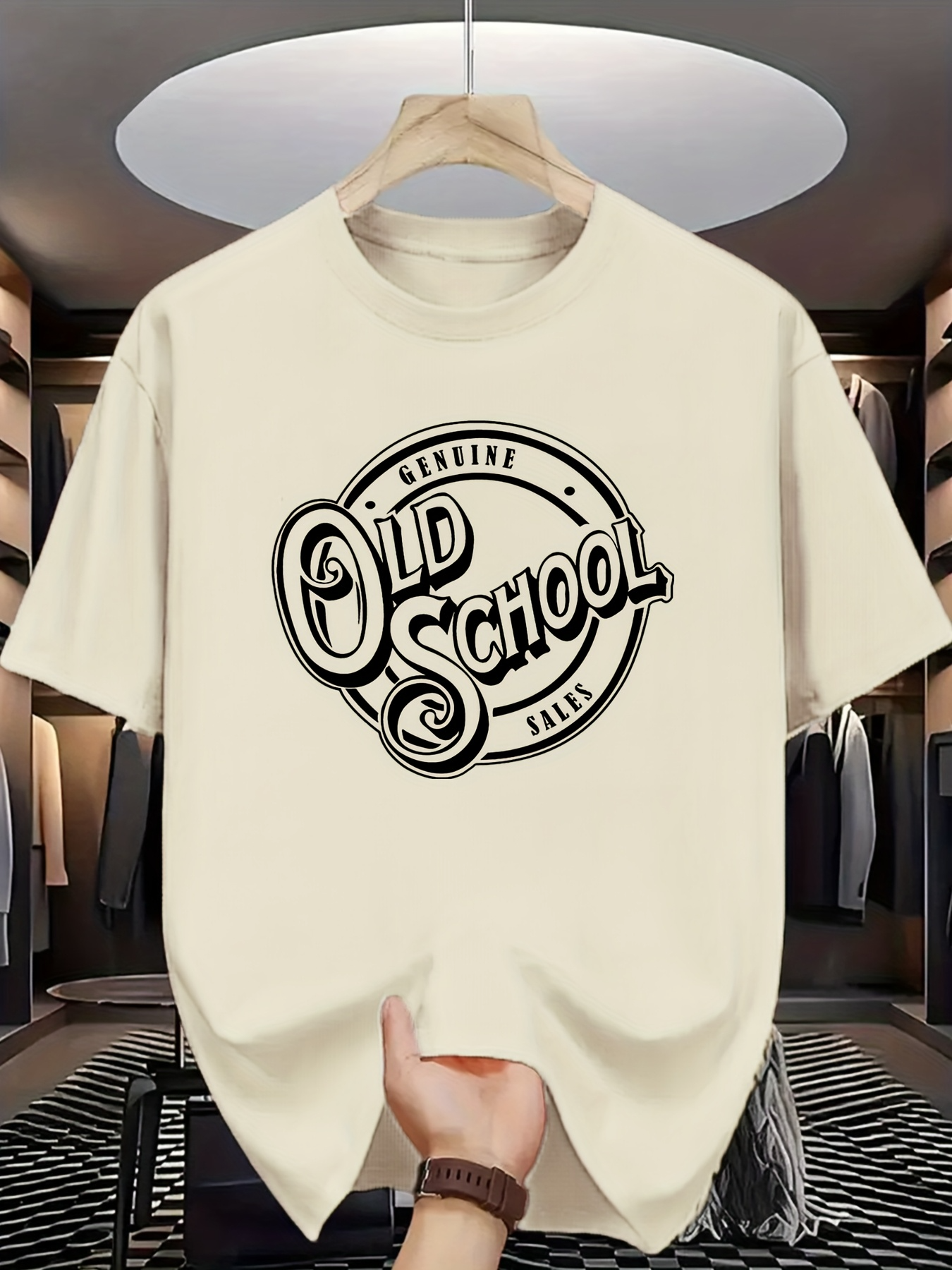 Men's Graphic T-Shirt Genuine Talk Retro Circular Badge Around Old School