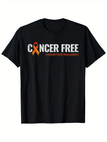 Men's Graphic T-Shirt Cancer Free Awareness Ribbon With Empowering Printed Message Shirt