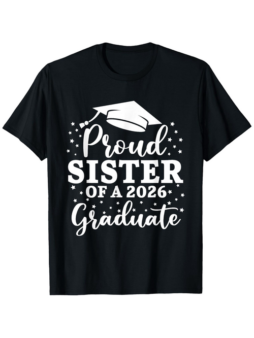 Men's Graphic T-Shirt Proud Sister Of A Graduate With Graduation Cap And Celebration Confetti
