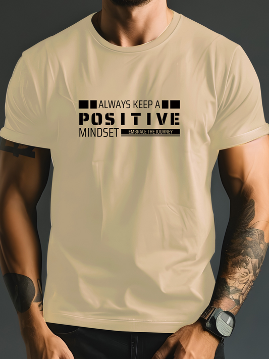 Men's Graphic T-Shirt Always Keep A Positive Mindset Motivational Words With Modern Bold Letters Tshirt