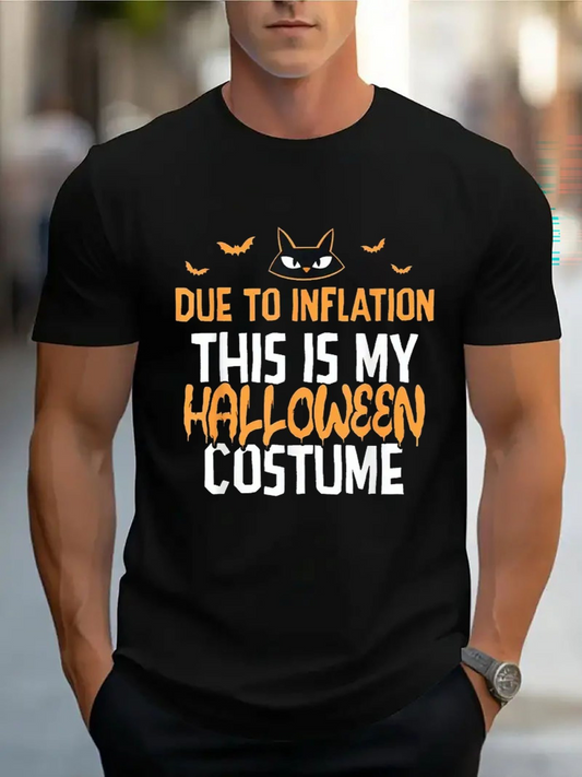 Men's Graphic T-Shirt Due To Inflation This Is My Orange Halloween Costume Cat