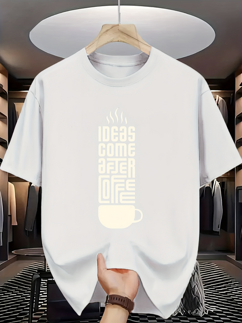 Men's Graphic T-Shirt Ideas Come After Steaming Hot Coffee Cup Inspiration