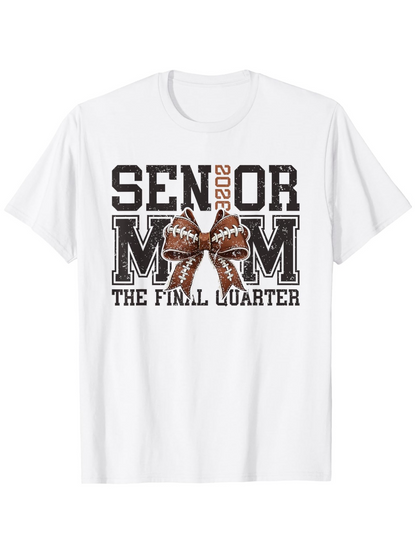 Men's Graphic T-Shirt Senior Mom With Football Bow And Bold Text