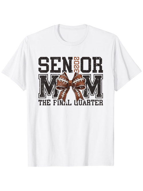 Men's Graphic T-Shirt Senior Mom With Football Bow And Bold Text