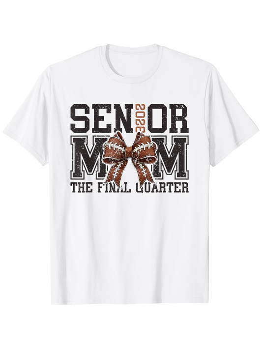 Men's Graphic T-Shirt Senior Mom With Football Bow And Bold Text