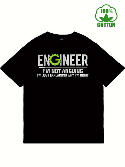 Men's Graphic T-Shirt Engineer Explaining Why Im Right Statement T Shirt