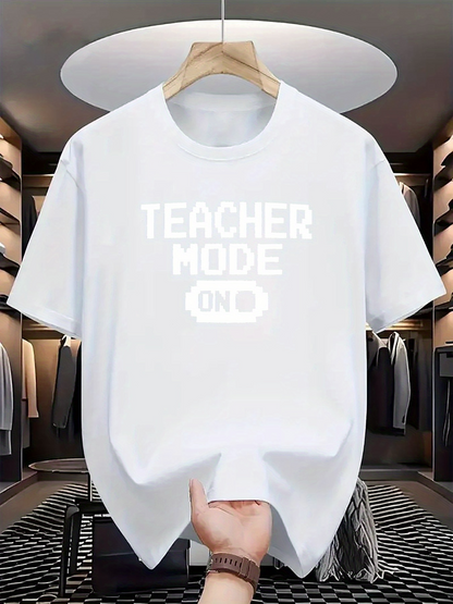 Men's Graphic T-Shirt Teacher Mode On Switch Graphic White T Shirt