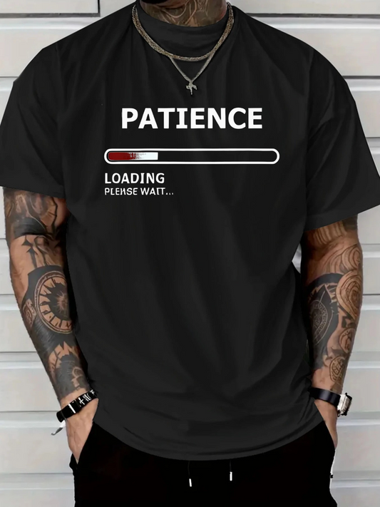 Men's Graphic T-Shirt Patience Loading Bar Graphic With Progress Indicator And Waiting Text T Shirt