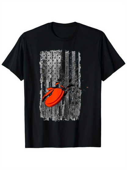 Men's Graphic T-Shirt Bold Grunge Paint Streaks With Bright Red Stylized Heart