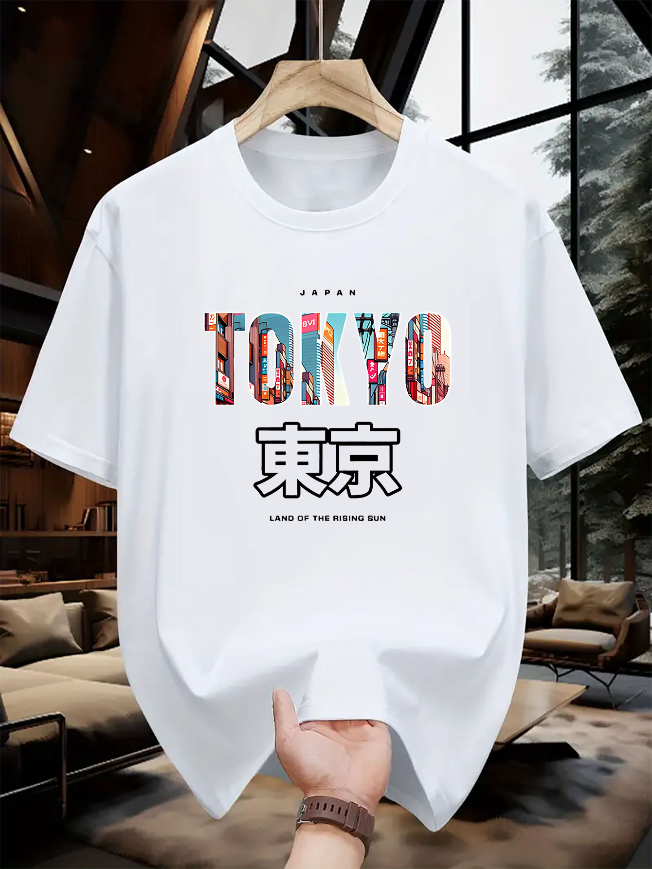 Men's Graphic T-Shirt Colorful Urban Letters With Bold Graphic Tokyo