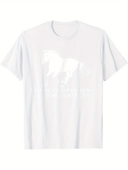Men's Graphic T-Shirt Wild Galloping Motion With Shining Light And Majestic Horse