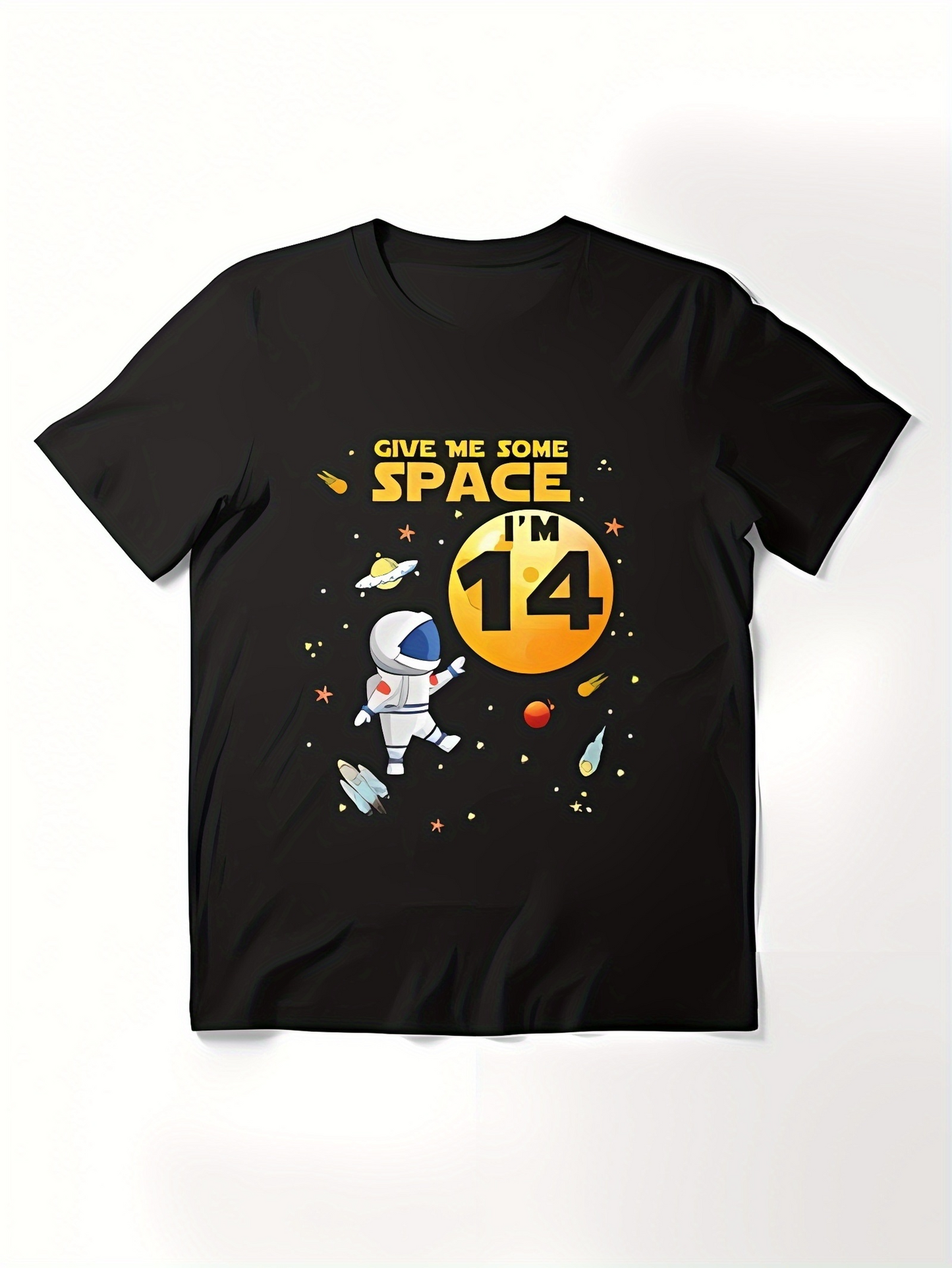 Men's Graphic T-Shirt Give Me Some Space Floating Astronaut Surrounded By Stars And Distant Planets