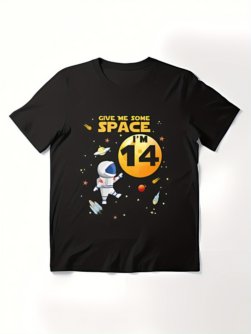 Men's Graphic T-Shirt Give Me Some Space Floating Astronaut Surrounded By Stars And Distant Planets