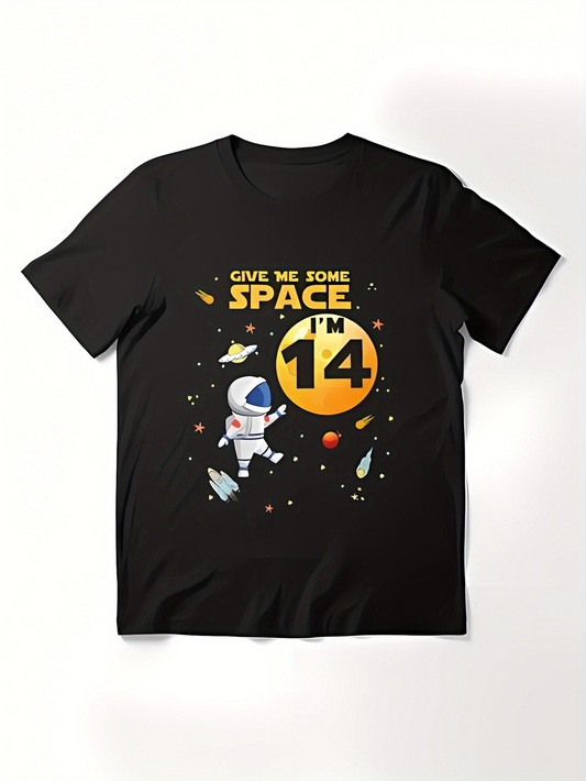 Men's Graphic T-Shirt Give Me Some Space Floating Astronaut Surrounded By Stars And Distant Planets