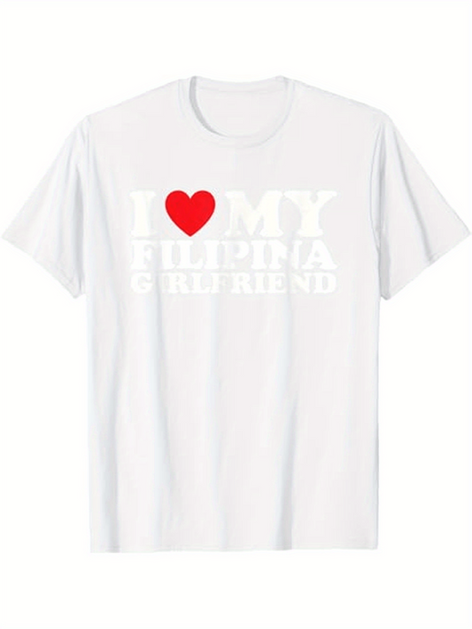 Men's Graphic T-Shirt I Love My Bold Red Heart Printed White T Shirt
