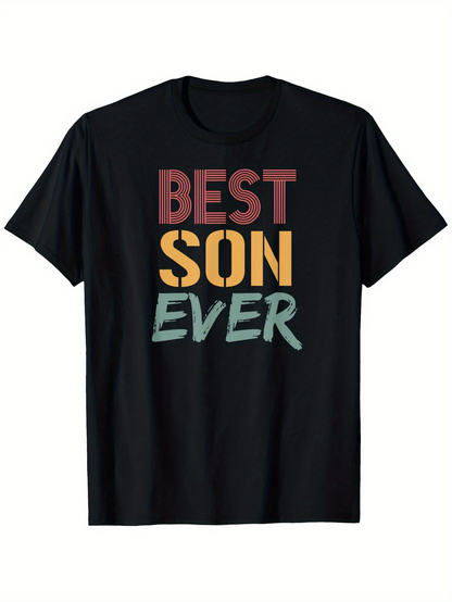 Men's Graphic T-Shirt Bold Retro Lettering With Multicolored Block Best Son Ever