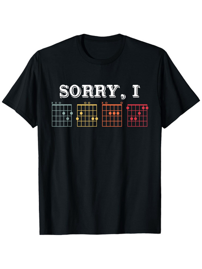 Men's Graphic T-Shirt Sorry I Colorful Chord Diagrams With Musical Instrument Theme