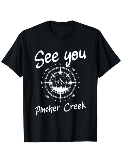 Men's Graphic T-Shirt See You Mountain Compass With Scenic Wilderness Pincher Creek