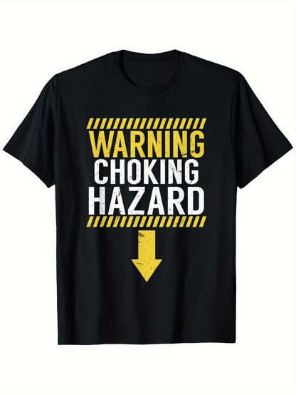 Men's Graphic T-Shirt Warning Sign With Yellow Arrow And Caution Stripes T Shirt