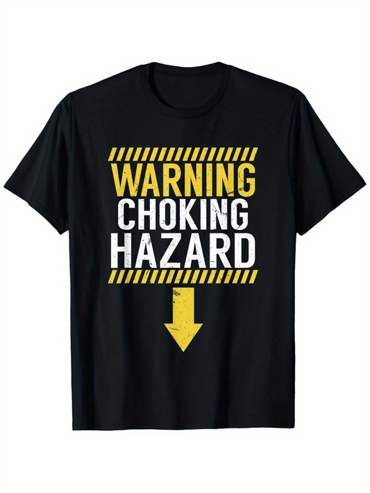 Men's Graphic T-Shirt Warning Sign With Yellow Arrow And Caution Stripes T Shirt