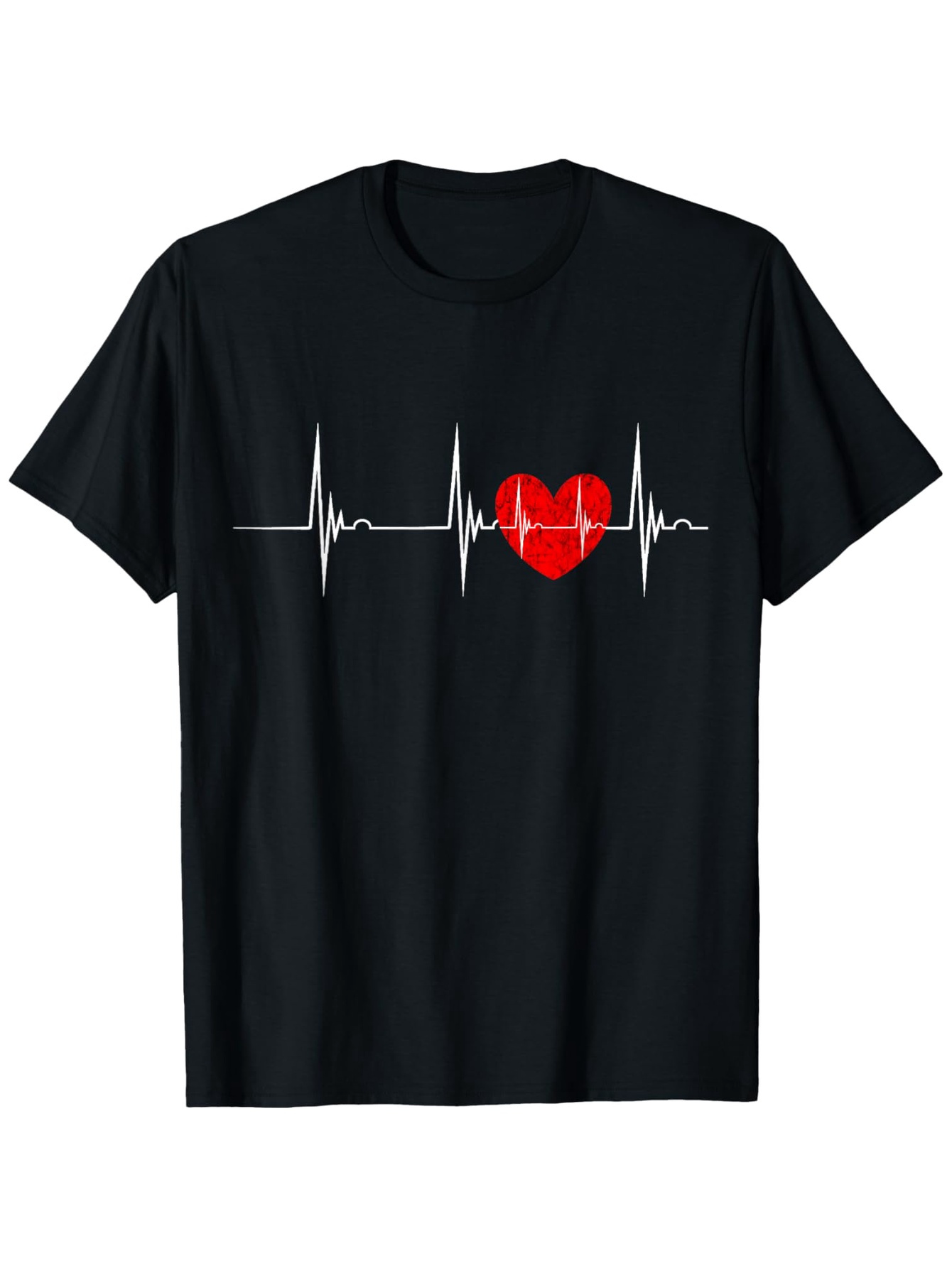 Men's Graphic T-Shirt Heartbeat Pulse Line With Red Love Shaped Heart Symbol T Shirt