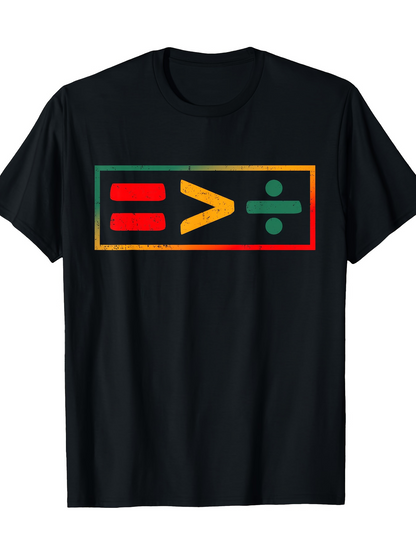 Men's Graphic T-Shirt Bold Color Blocks With Symbols Framed By Geometric Lines Graphic