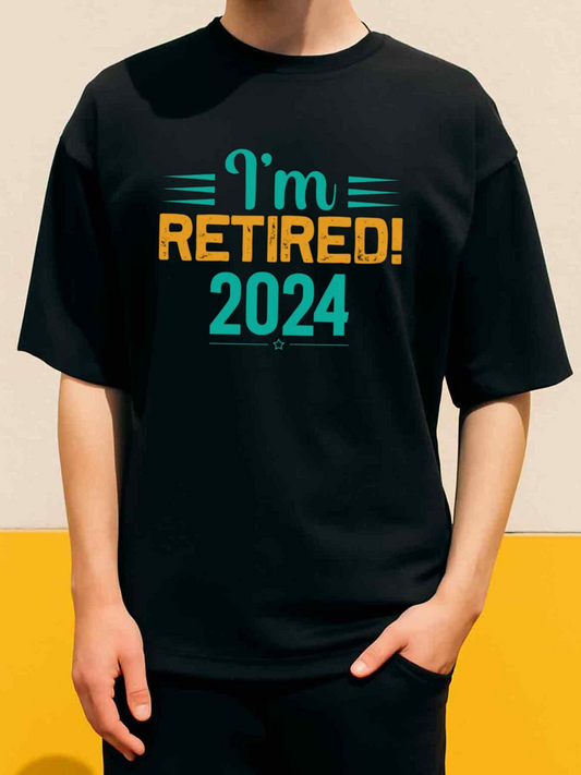 Men's Graphic T-Shirt Im Retired 2024 Minimalist Colored Typography On Plain Background T Shirt