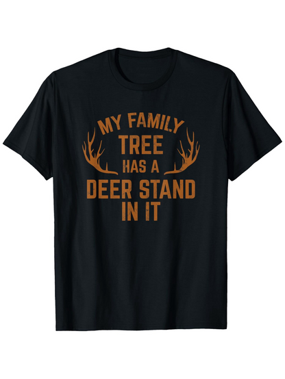 Men's Graphic T-Shirt My Family Tree With Brown Antlers Rustic Forest Deer